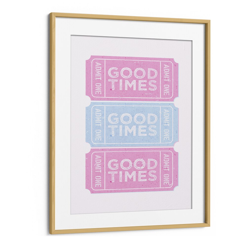 Good Times Fashion Art Artwork in Oak Wood Frame With Mount
