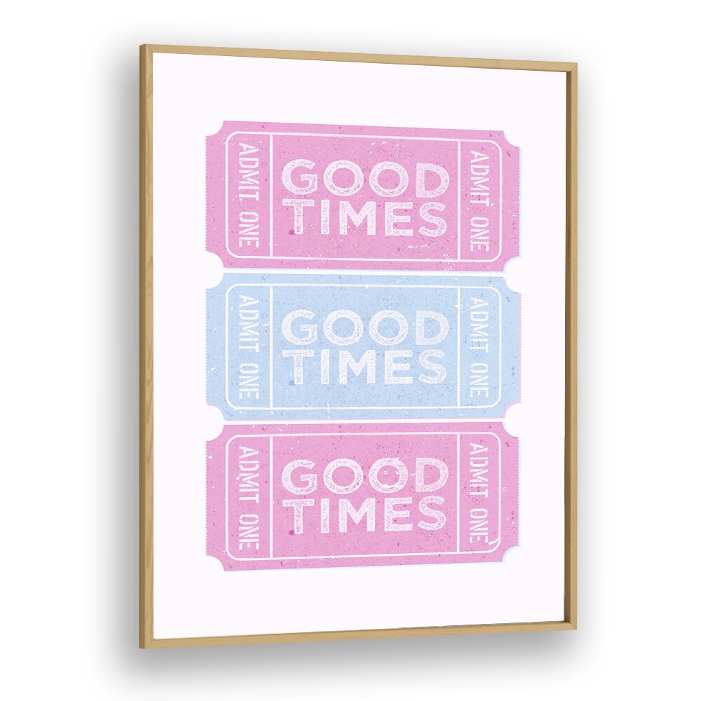 Good Times Fashion Art Artwork in Oak Wood Plain Frame
