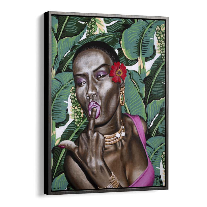 Got It Bad By Christian Beijer , African Art in Black Floater Frame