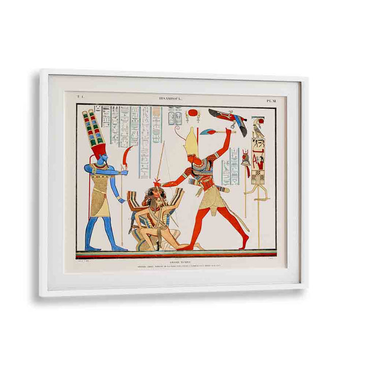 Grand Temple Egyptian Art Painting Artwork in White Frame With Mount
