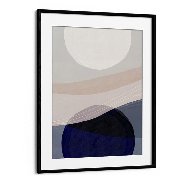 Graphic Tides By Mareike Bohmer Abstract Art Artwork in Black Frame With Mount
