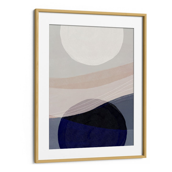 Graphic Tides By Mareike Bohmer Abstract Art Artwork in Oak Wood Frame With Mount
