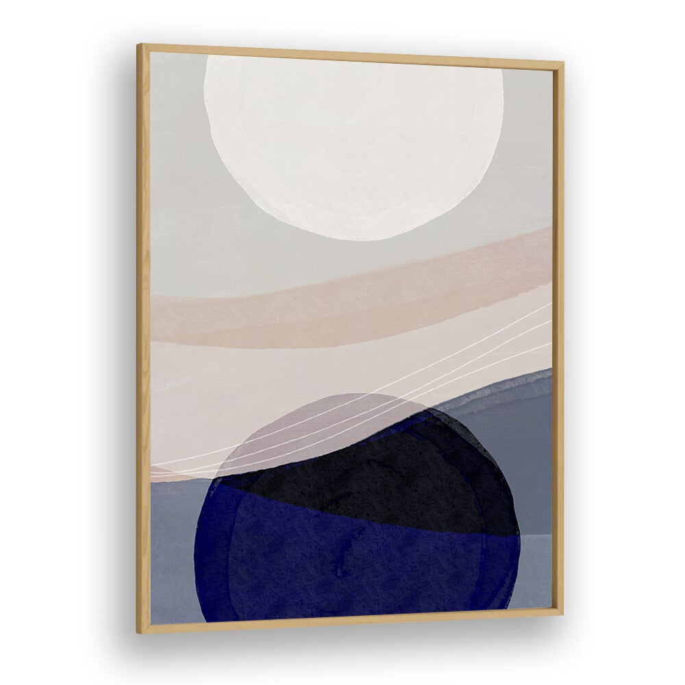 Graphic Tides By Mareike Bohmer Abstract Art Artwork in Oak Wood Plain Frame
