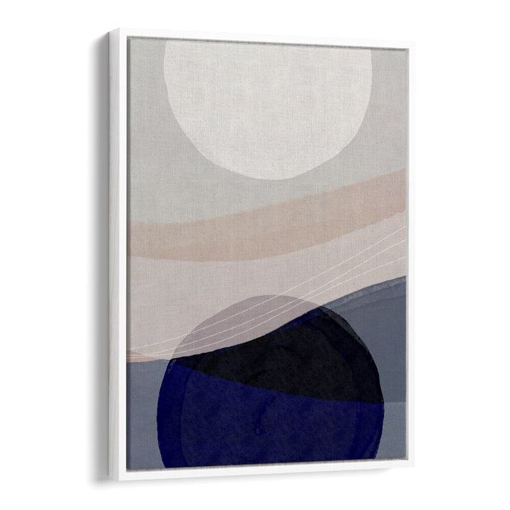 Graphic Tides By Mareike Bohmer Abstract art painting Artwork in White Floater Frame
