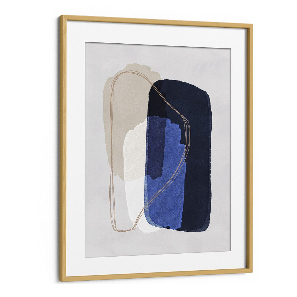 Graphic Tranquil By Mareike Bohmer Abstract Art Artwork in Oak Wood Frame With Mount
