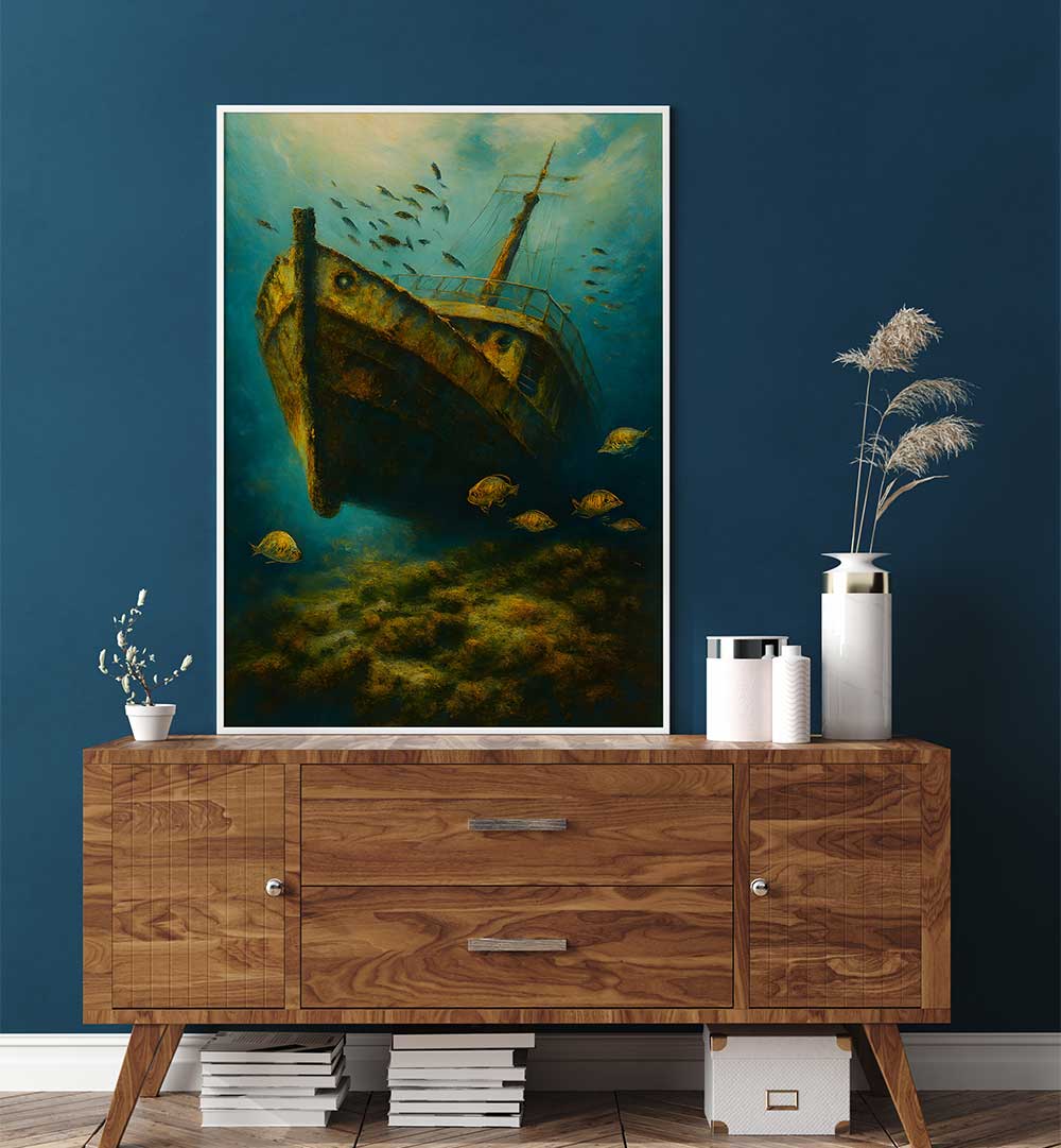 GRAVE OF THE LOST VESSEL , EXPRESSIONISM PAINTINGS