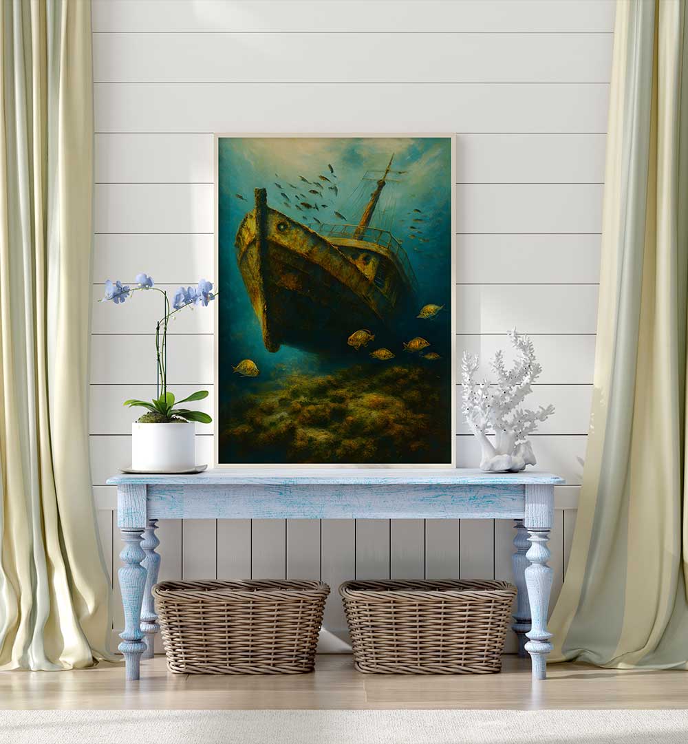 GRAVE OF THE LOST VESSEL , EXPRESSIONISM PAINTINGS