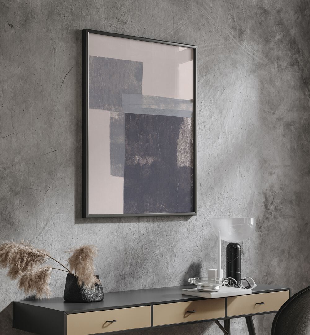 GRAY BLOCKS II BY ALISA GALITSYNA GEOMETRIC ART PRINTS, GEOMETRIC PAINTINGS