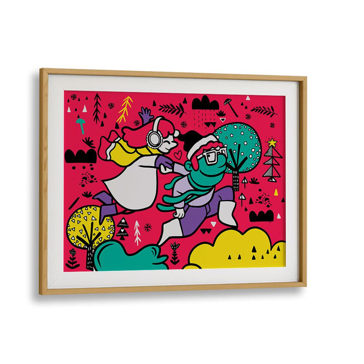 Great Escape Comic Art Artwork in Oak Wood Frame With Mount