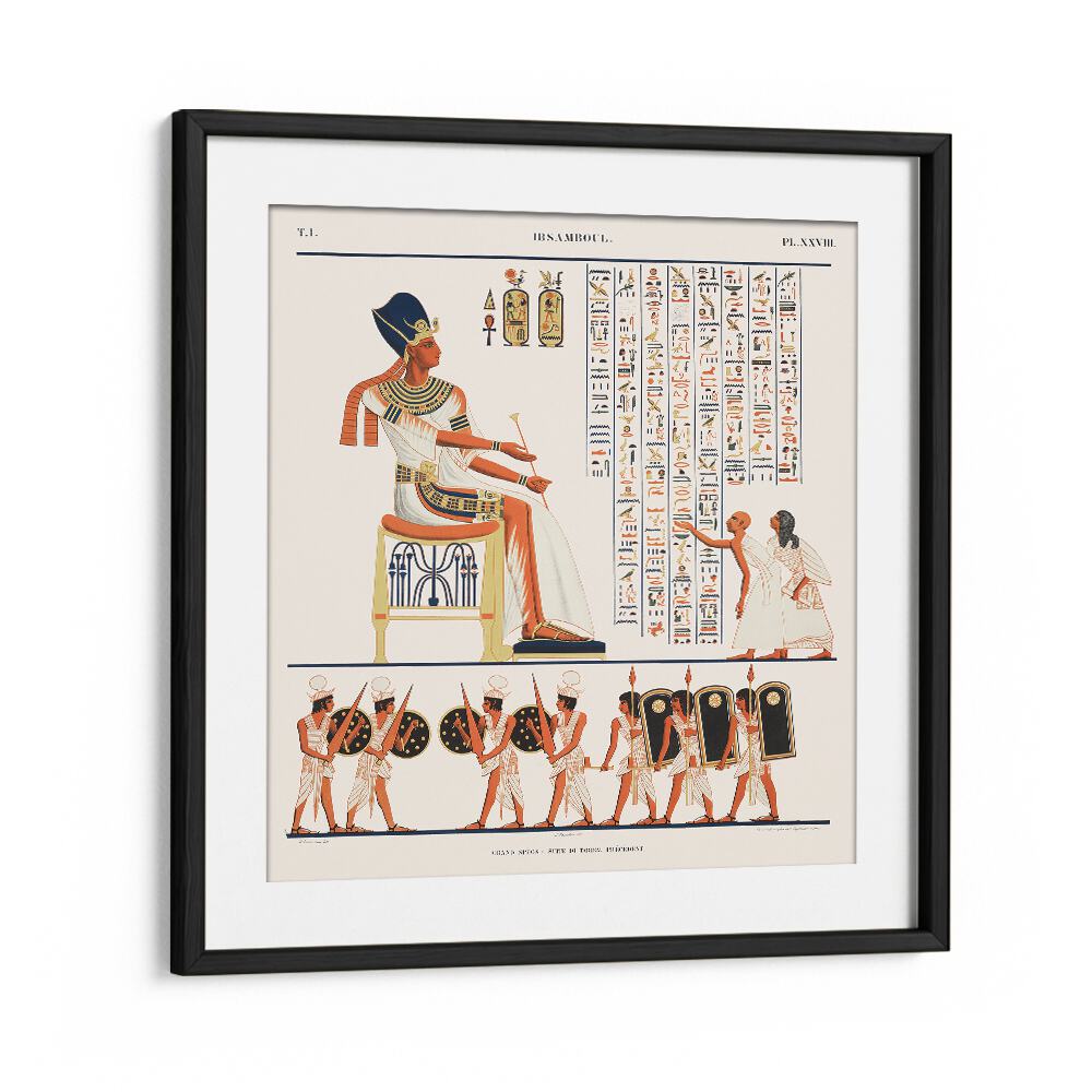 Great Speos North Wall Egyptian art painting Artwork in Black Frame With Mount