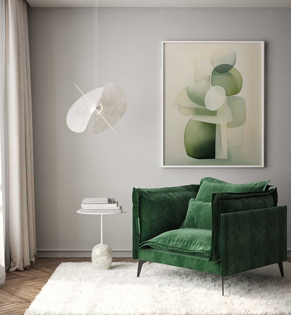 GREEN BEIGE GEO I , ORGANIC FORMS