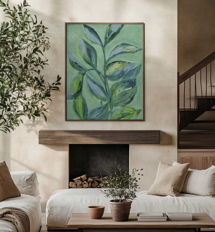 GREEN FOLIAGE , FLORAL FLOWER PAINTINGS