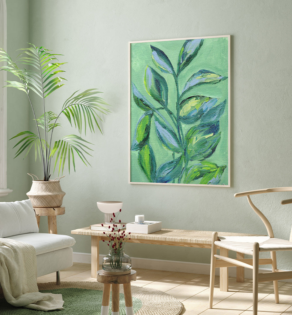 GREEN FOLIAGE , FLORAL FLOWER PAINTINGS