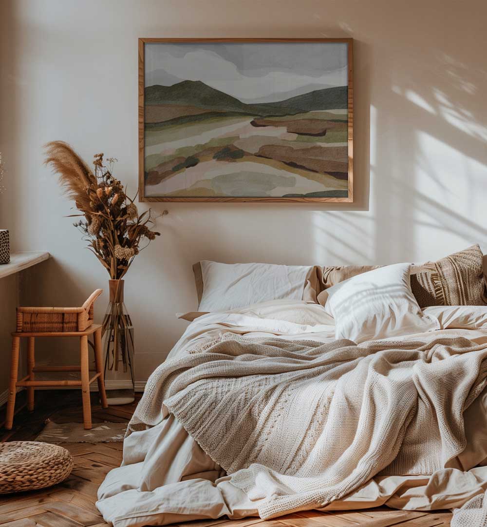 GREEN HILL VIEW , LANDSCAPE PAINTINGS