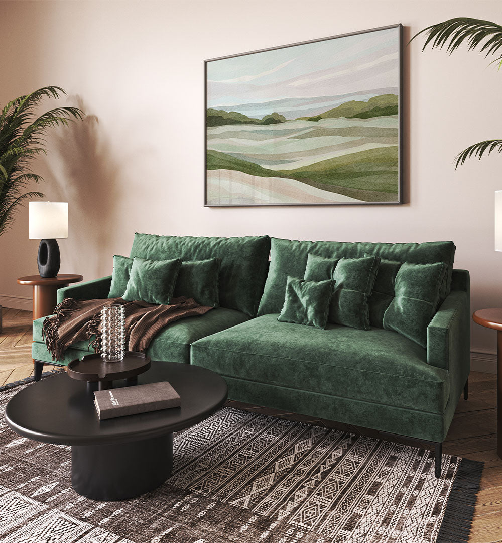 GREEN HILL VIEW II , LANDSCAPE PAINTINGS