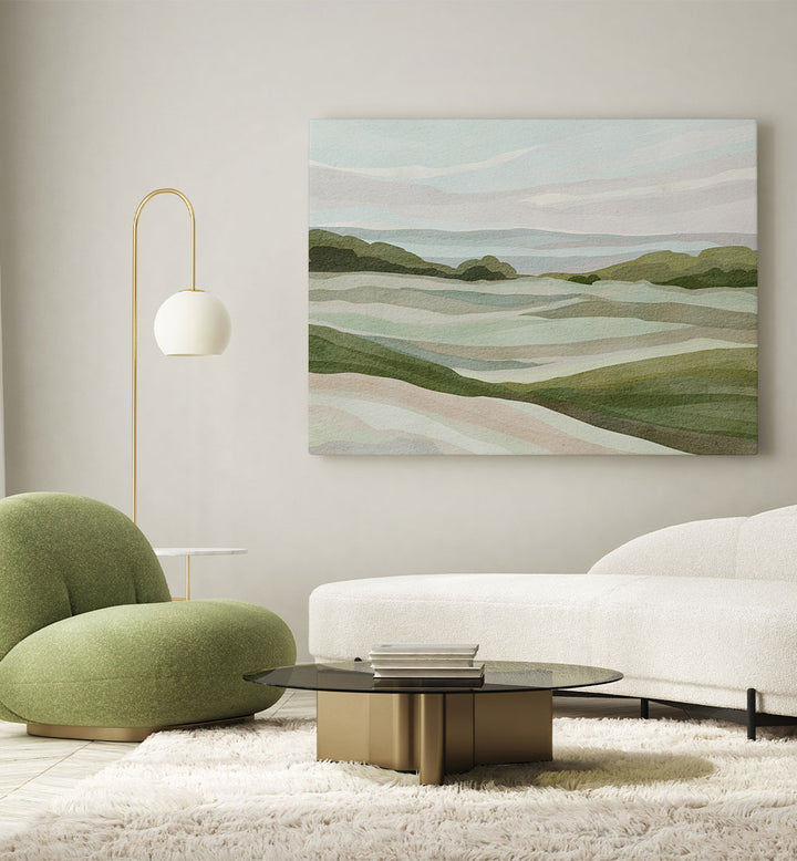 GREEN HILL VIEW II , LANDSCAPE PAINTINGS