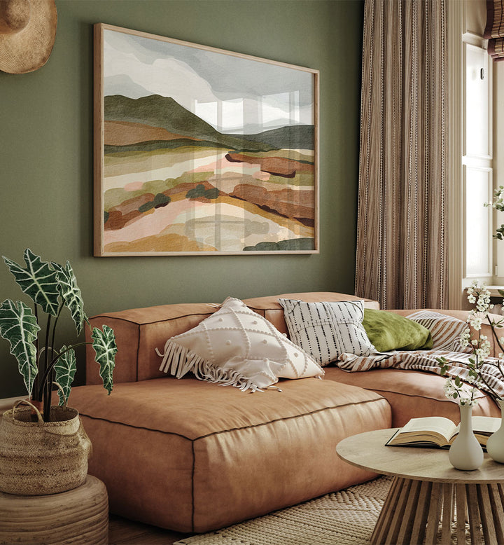 GREEN HILL VIEW , LANDSCAPE PAINTINGS