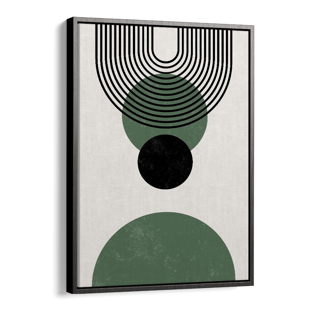 Green Lagoon I Leaf Boho Art  Artwork in Black Floater Frame