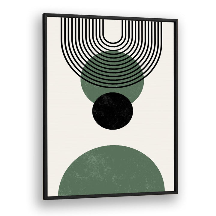 Green Lagoon I Boho Monstera Palm Leaf Boho Art Artwork in Black Plain Frame