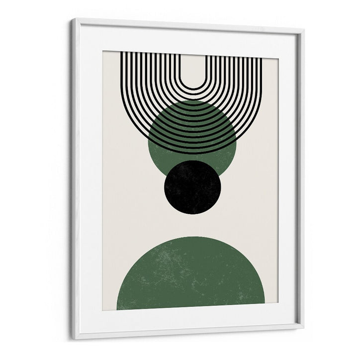 Green Lagoon I Boho Art  Artwork in White Frame With Mount