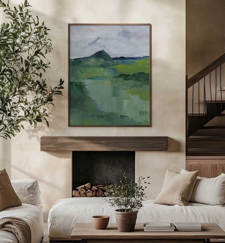 GREEN LANDSCAPE III , LANDSCAPE PAINTINGS