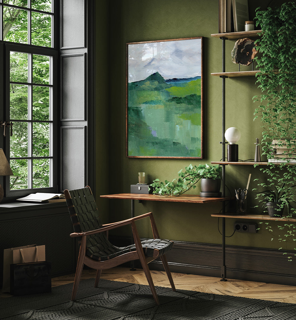 GREEN LANDSCAPE III , LANDSCAPE PAINTINGS