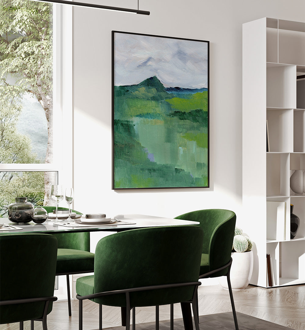 GREEN LANDSCAPE III , LANDSCAPE PAINTINGS