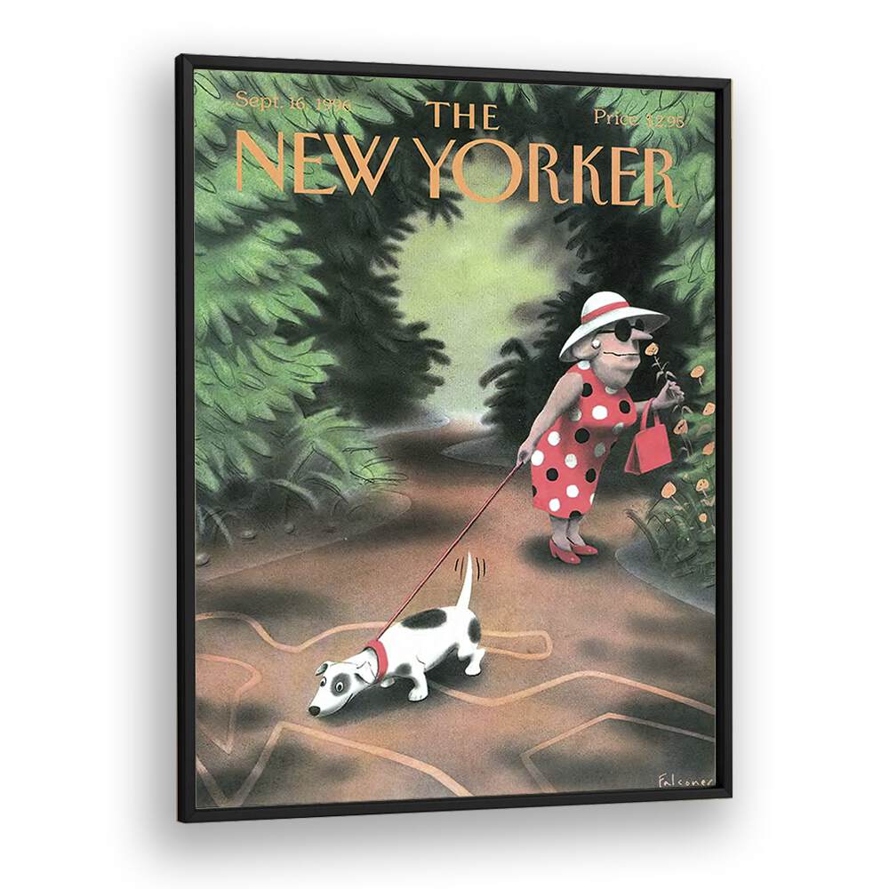  Greeting Card By Ian Falconer - New Yoker Magazine 16th Sept 1996 Artwork  in Black Plain Frame