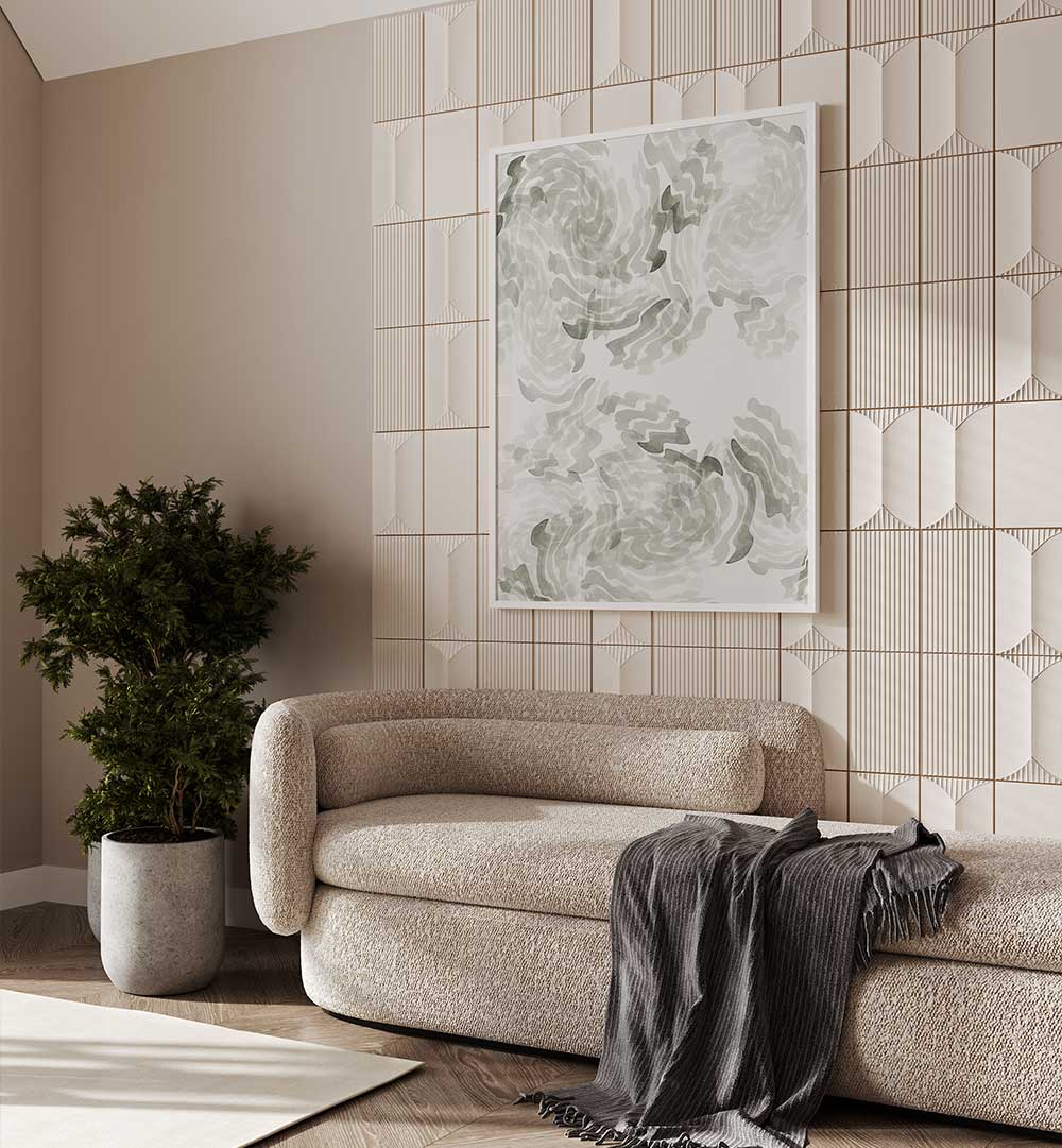 Enhance your space with GREY WATERCOLOUR TWIRL I , ABSTRACT PAINTINGS, showcasing fluid elegance and creativity.