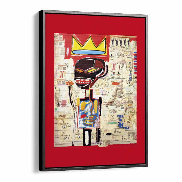 Grillo By Jean Michel Basquiat 1984 Pop Art Artwork in Black Floater Frame