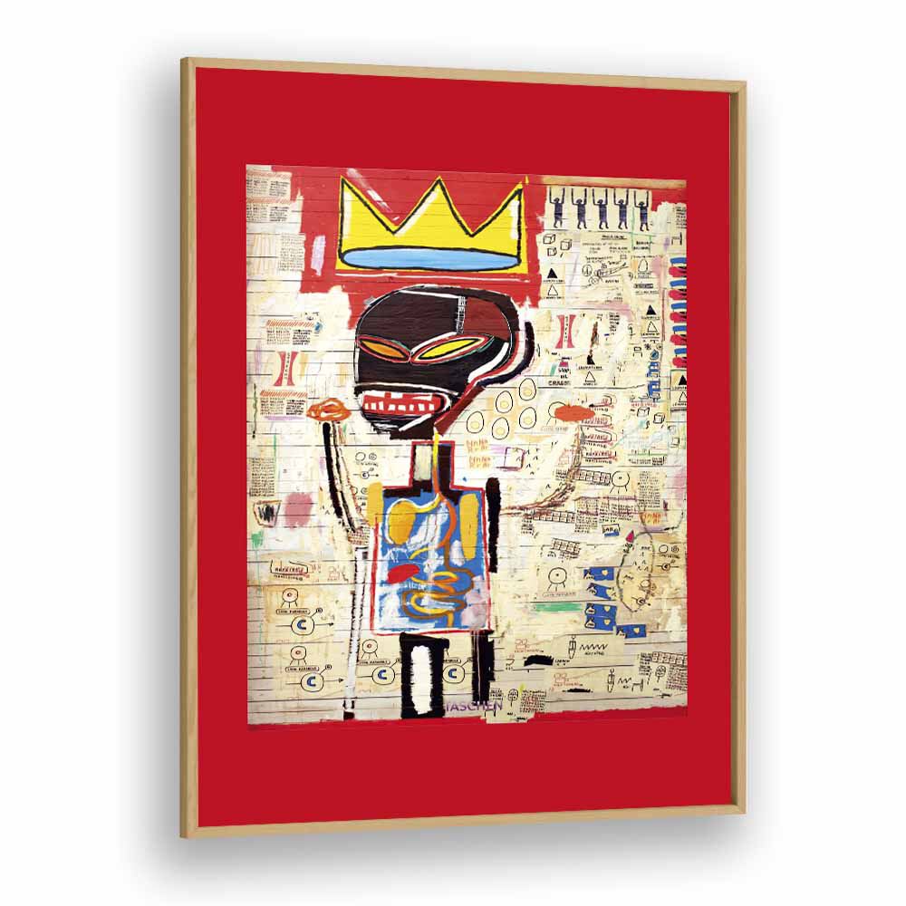 Grillo By Jean Michel Basquiat 1984 Pop Art Artwork in Oak Wood Plain Frame