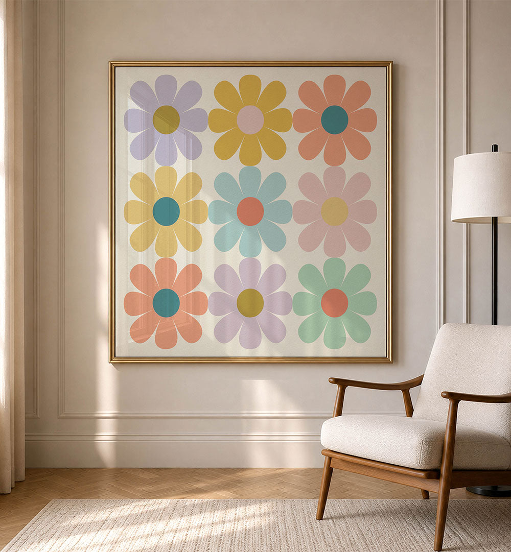 GROOVY PASTEL DAISIES I