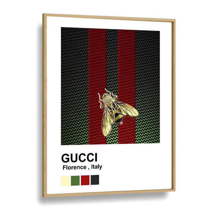 Gucci Fashion Art Artwork in Oak Wood Plain Frame
