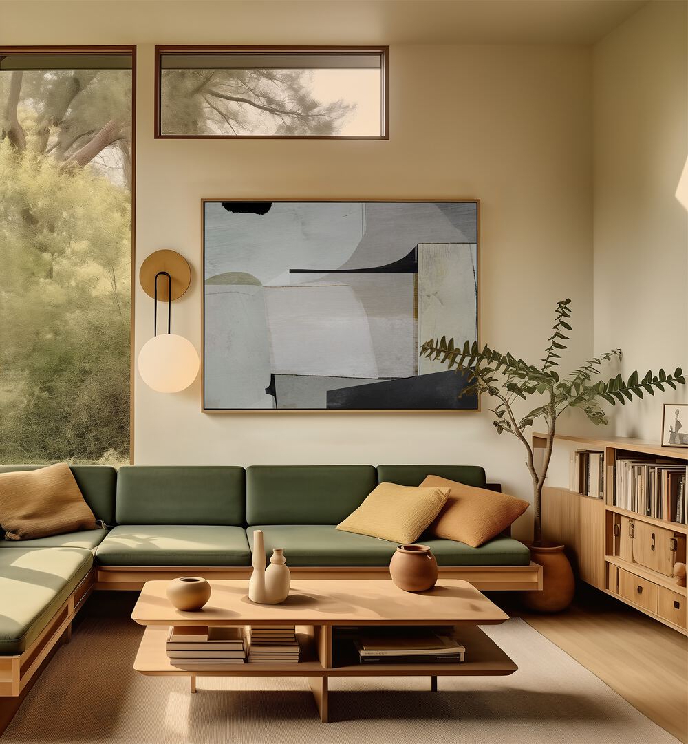 Stylish living room showcasing GUIDANCE, ABSTRACT PAINTINGS, enhancing creativity and depth in your space.