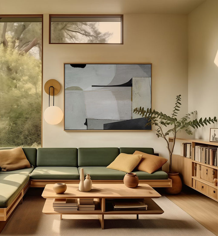 Stylish living room showcasing GUIDANCE, ABSTRACT PAINTINGS, enhancing creativity and depth in your space.