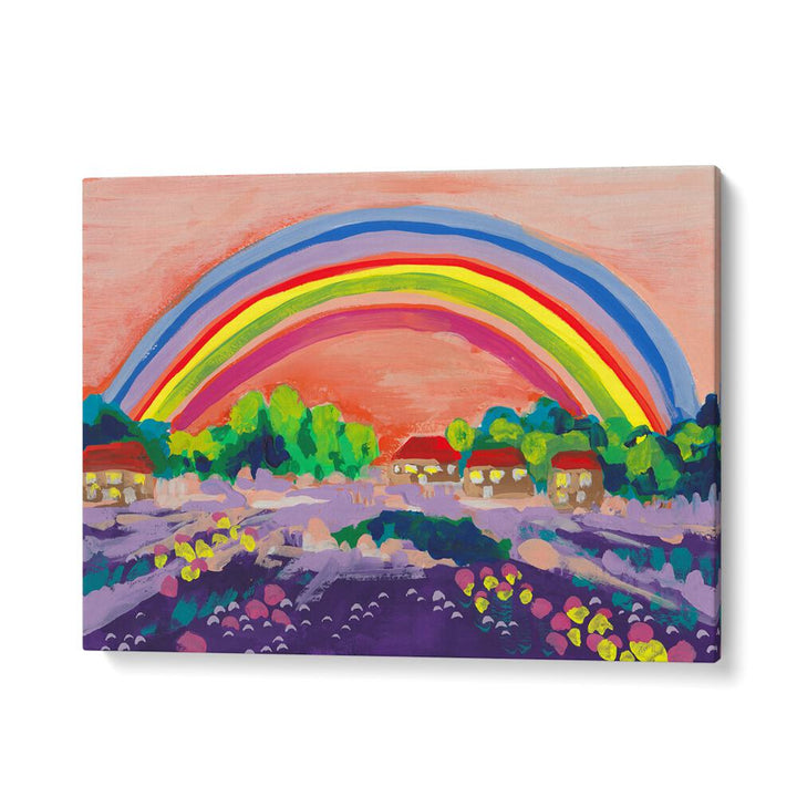 kids painting - COUNTRYSIDE RAINBOW ON ORANGE II BY ANIA ZWARA by Asianmonk