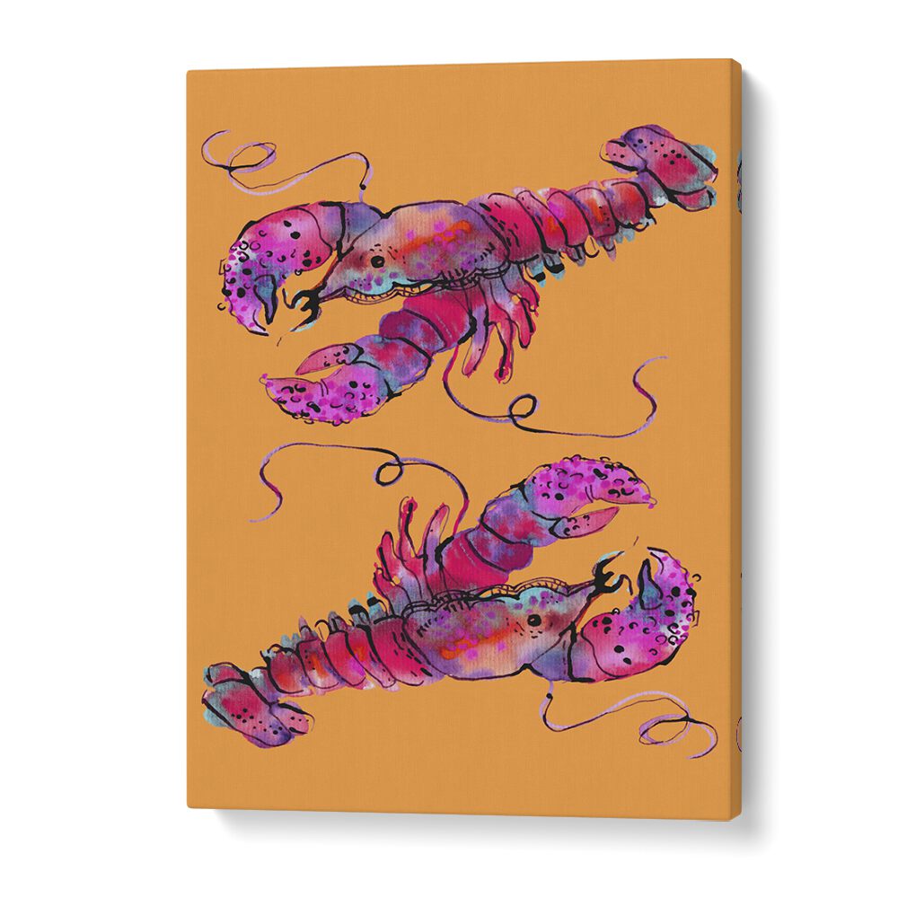 Quotes painting - LOBSTERS ON ORANGE BY ANIA ZWARA by Asianmonk