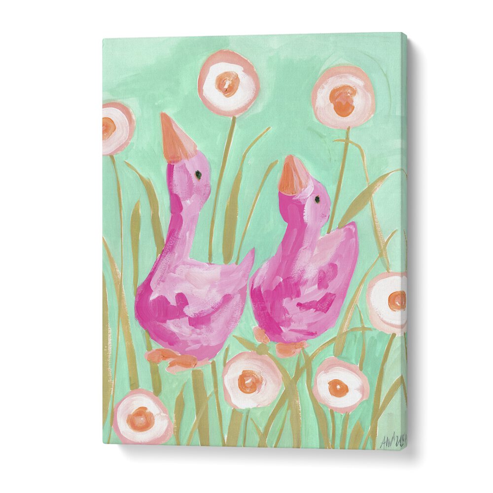 Quotes painting - PINK GEES IN THE GARDEN BY ANIA ZWARA by Asianmonk