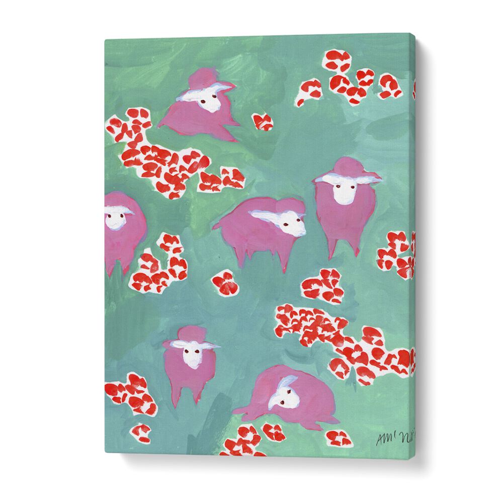 Quotes painting - PINK SHEEP ON A GREEN MEADOW BY ANIA ZWARA by Asianmonk