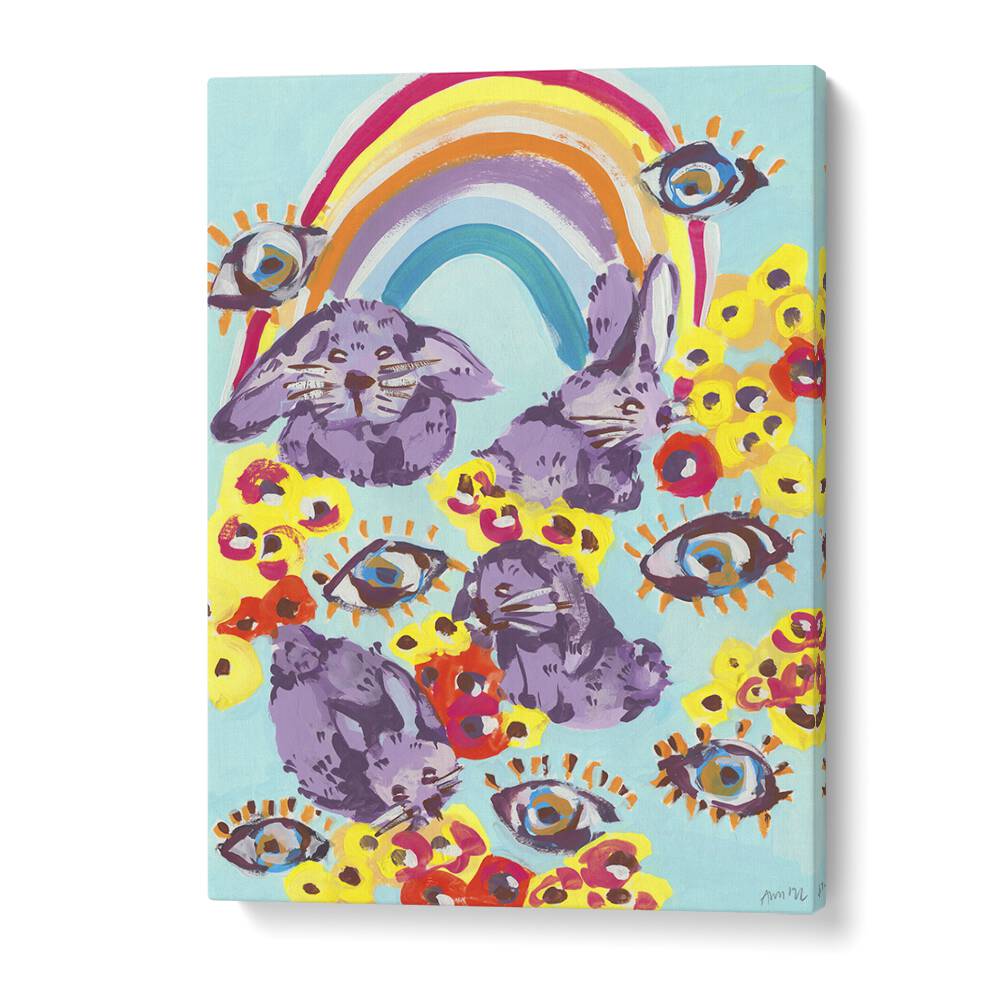 Quotes painting - VIOLET BUNNIES HAVING FUN BY ANIA ZWARA by Asianmonk