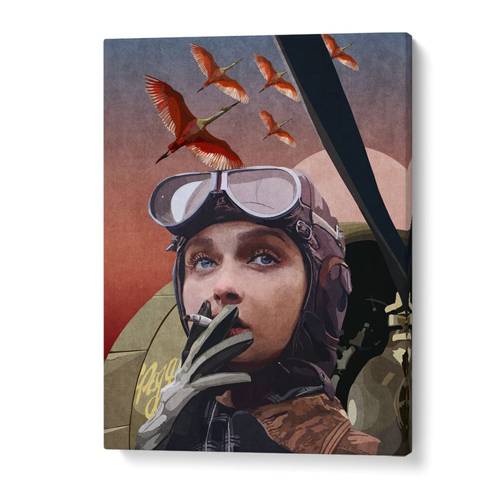 kitchen painting - WOMAN PILOT SMOKE BY EMEL TUNABOYLU by Asianmonk