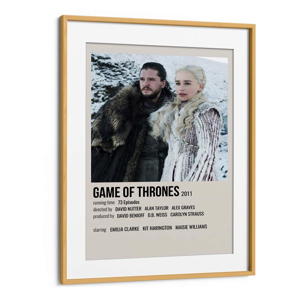 Game Of Thrones 2011 II Movie Posters in Oak Wood Frame With Mount