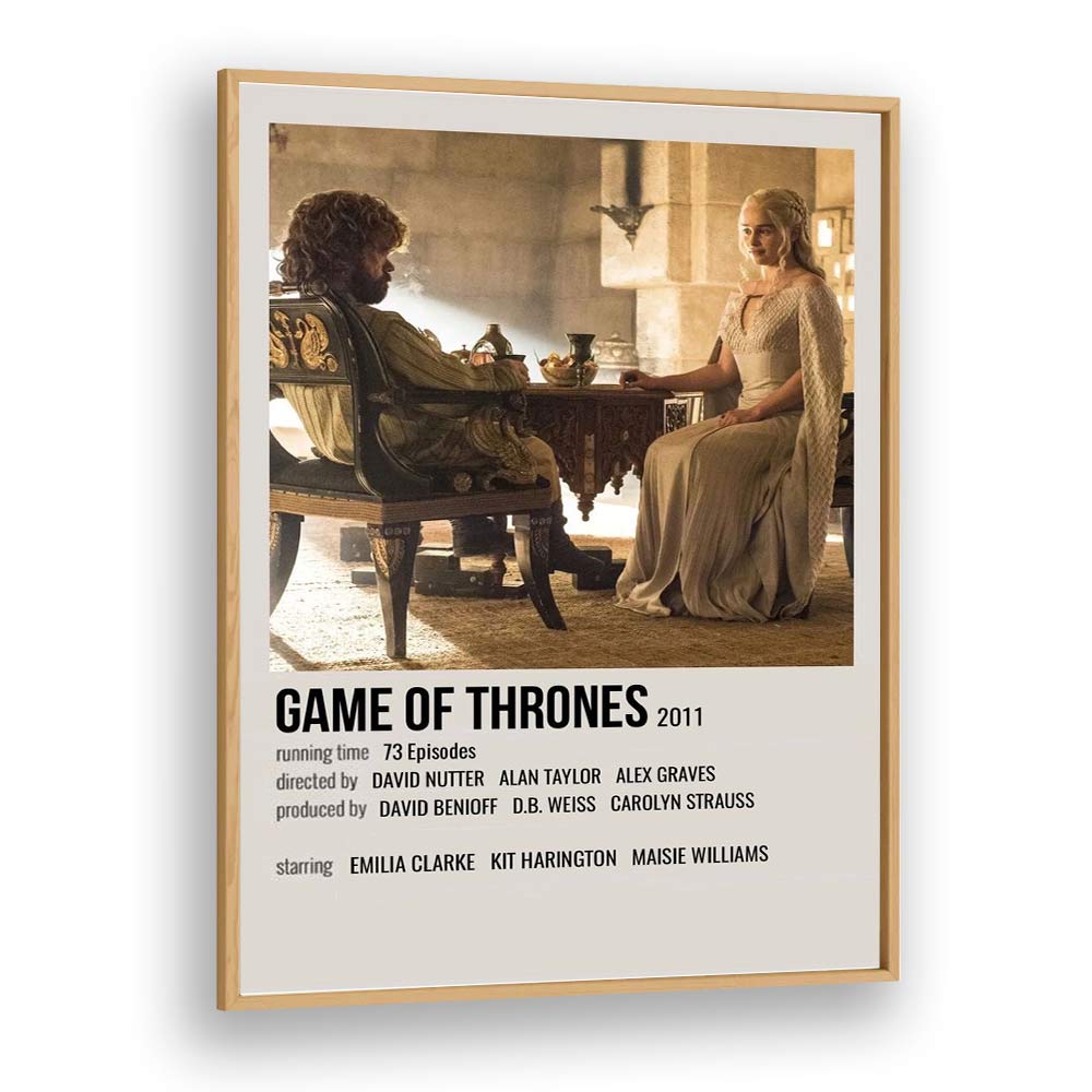Game Of Thrones 2011 III Movie Posters in Oak Wood Plain Frame