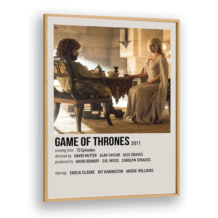 Game Of Thrones 2011 III Movie Posters in Oak Wood Plain Frame