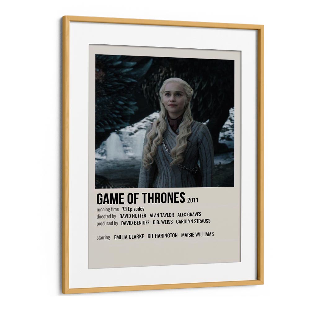 Game Of Thrones 2011 IV Movie Posters in Oak Wood Frame With Mount