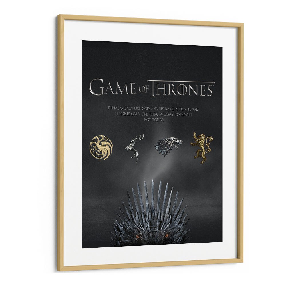 Game Of Thrones By Grishma Korjani Movie Posters in Oak Wood Frame With Mount