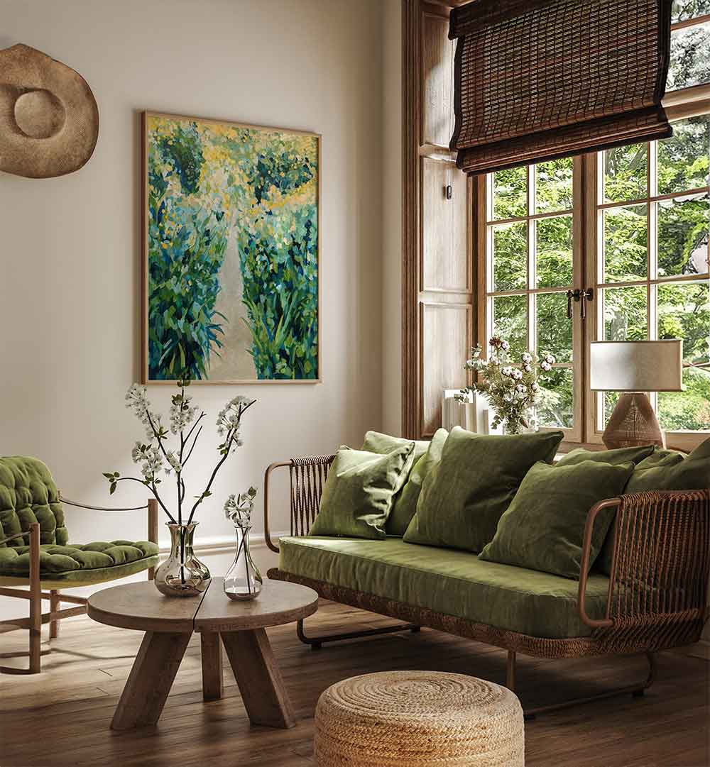 GARDEN PATH , FLORAL FLOWER PAINTINGS