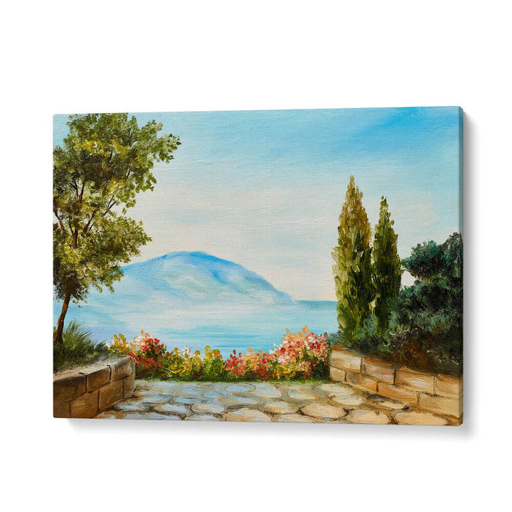 Garden Seascape Vintage European Paintings in Gallery Wrap