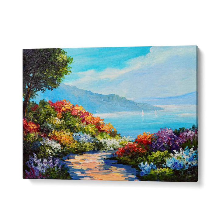 Garden Seascape ii Vintage European Paintings in Gallery Wrap