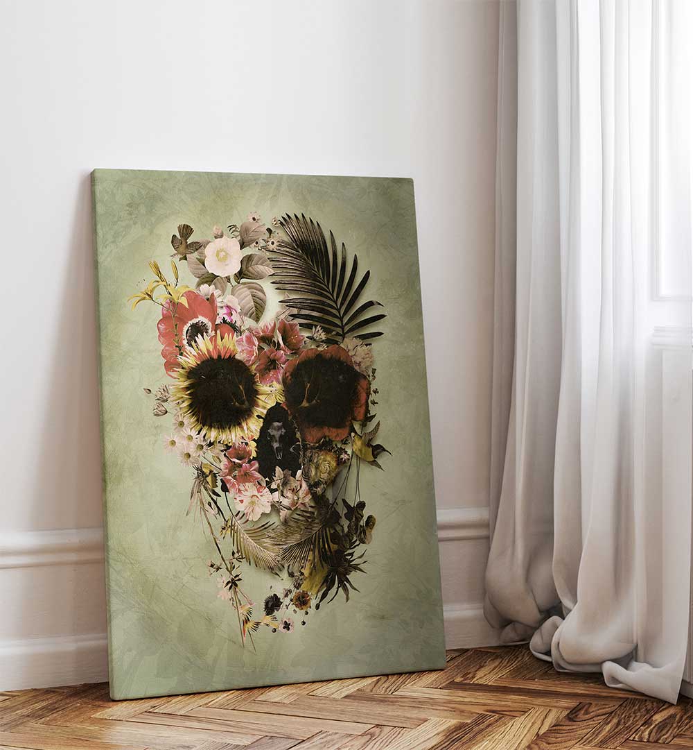 GARDEN SKULL , SURREAL ART PRINTS